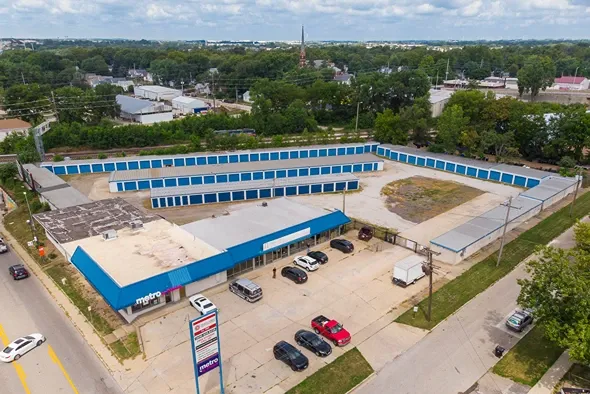 Aerial view of Bloomington storage facility.