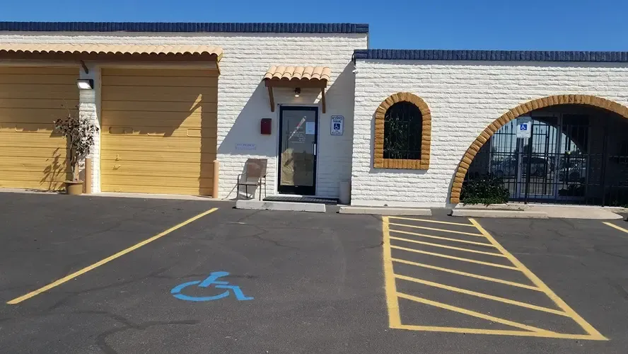 handicap parking at the storage facility welcome center