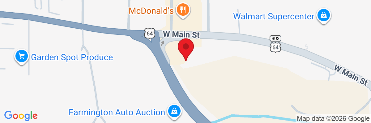 Map showing facility locations