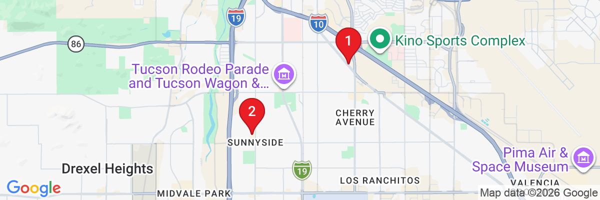 Map showing facility locations
