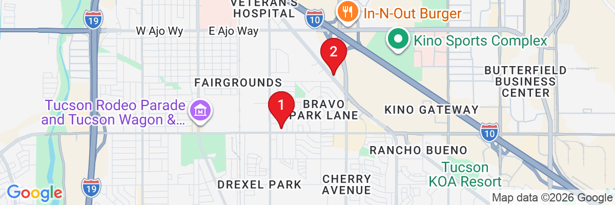 Map showing facility locations