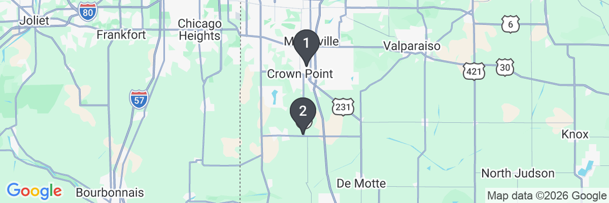 Map showing facility locations