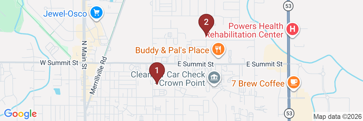 Map showing facility locations