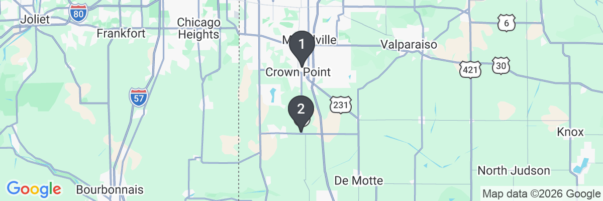 Map showing facility locations