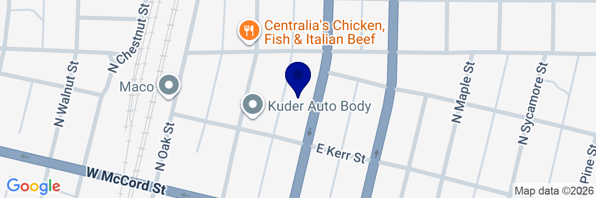 Map showing facility locations