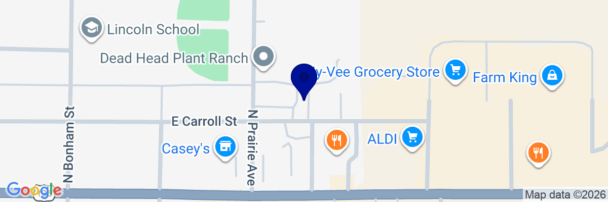 Map showing facility locations