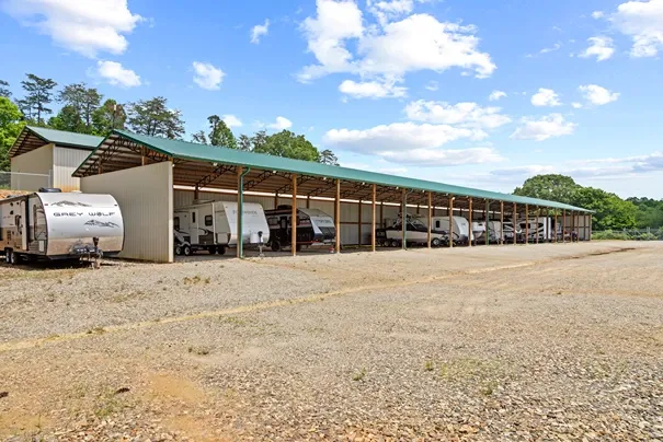 Covered rv parking storage.