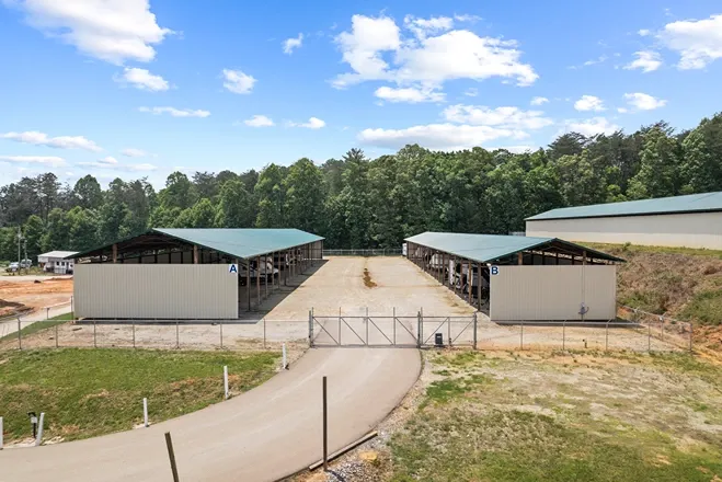 Gated entrance of parking facility.
