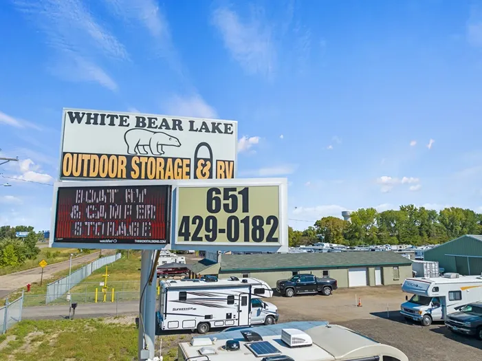 White bear lake storage sign.