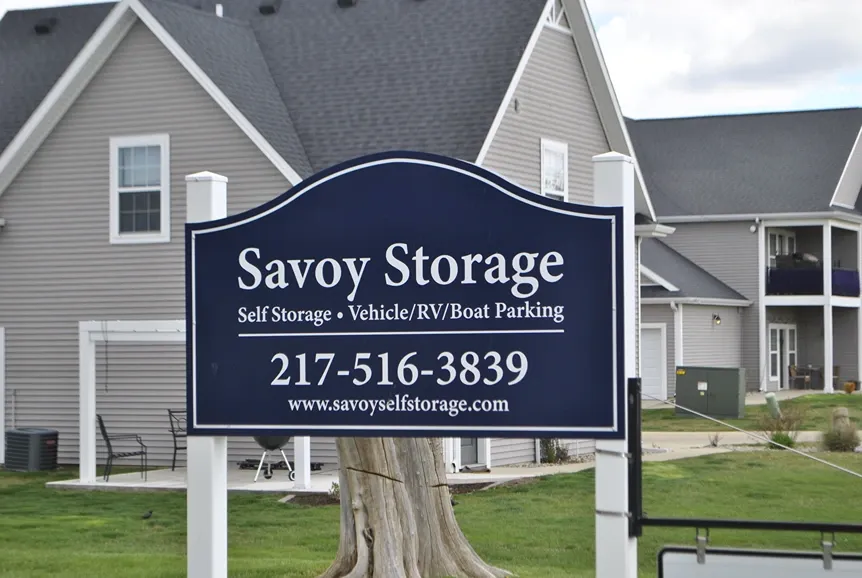 Savoy Storage facility sign.