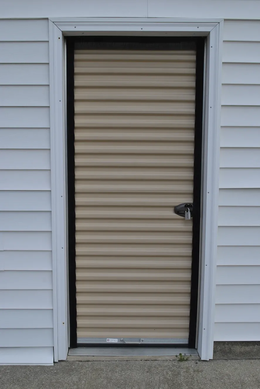 Exterior view of a storage unit at Savoy Self Storage.