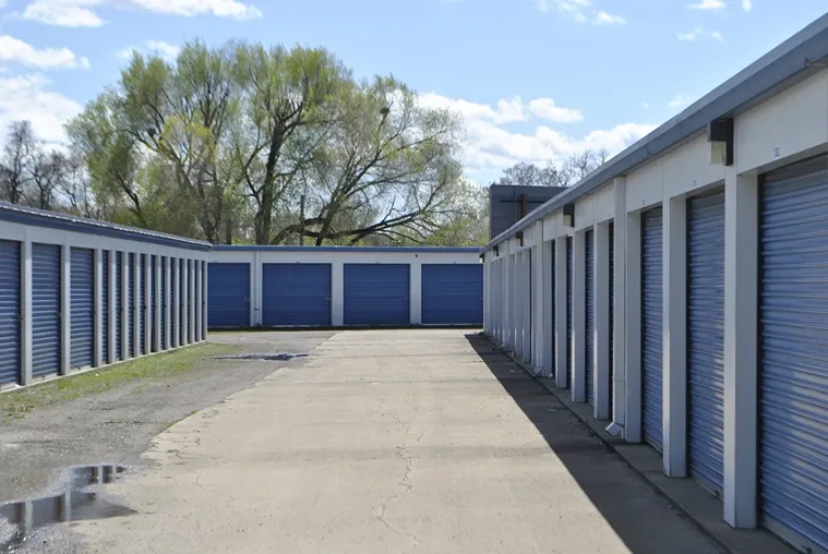 Outdoor storage units at Bloomington Self Storage.