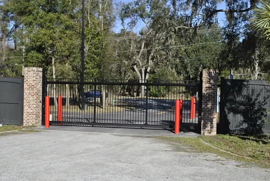 Fully fenced gated entrance.