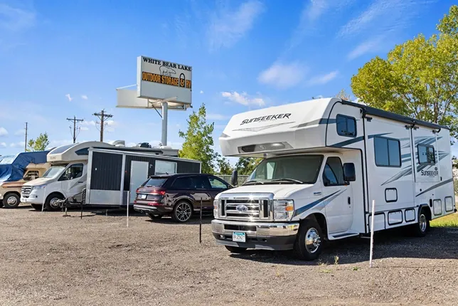 Uncovered rv and vehicle storage.