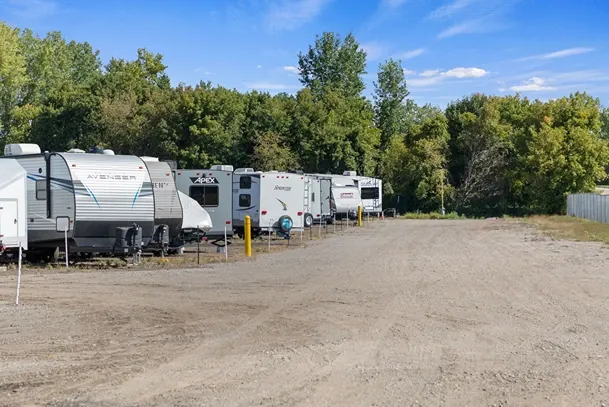 Gravel road rv storage.