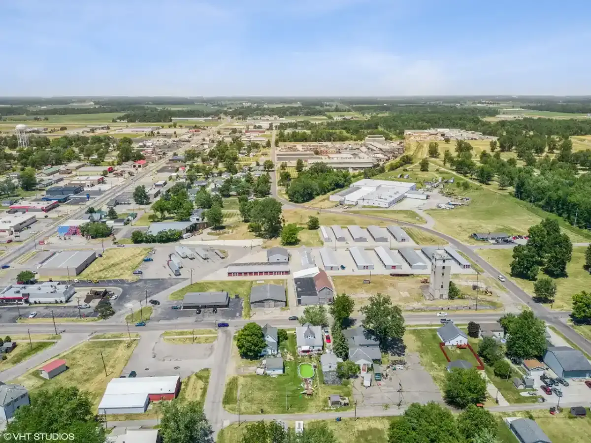 Aerial view of Portland Storage Units on E. Pearl Street.