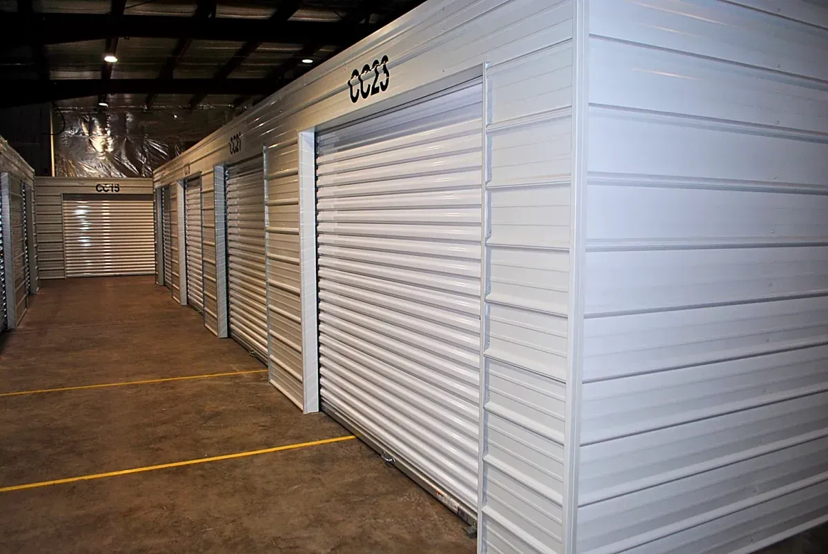 indoor storage unit in hallway