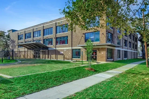 Tree outside a storage facility