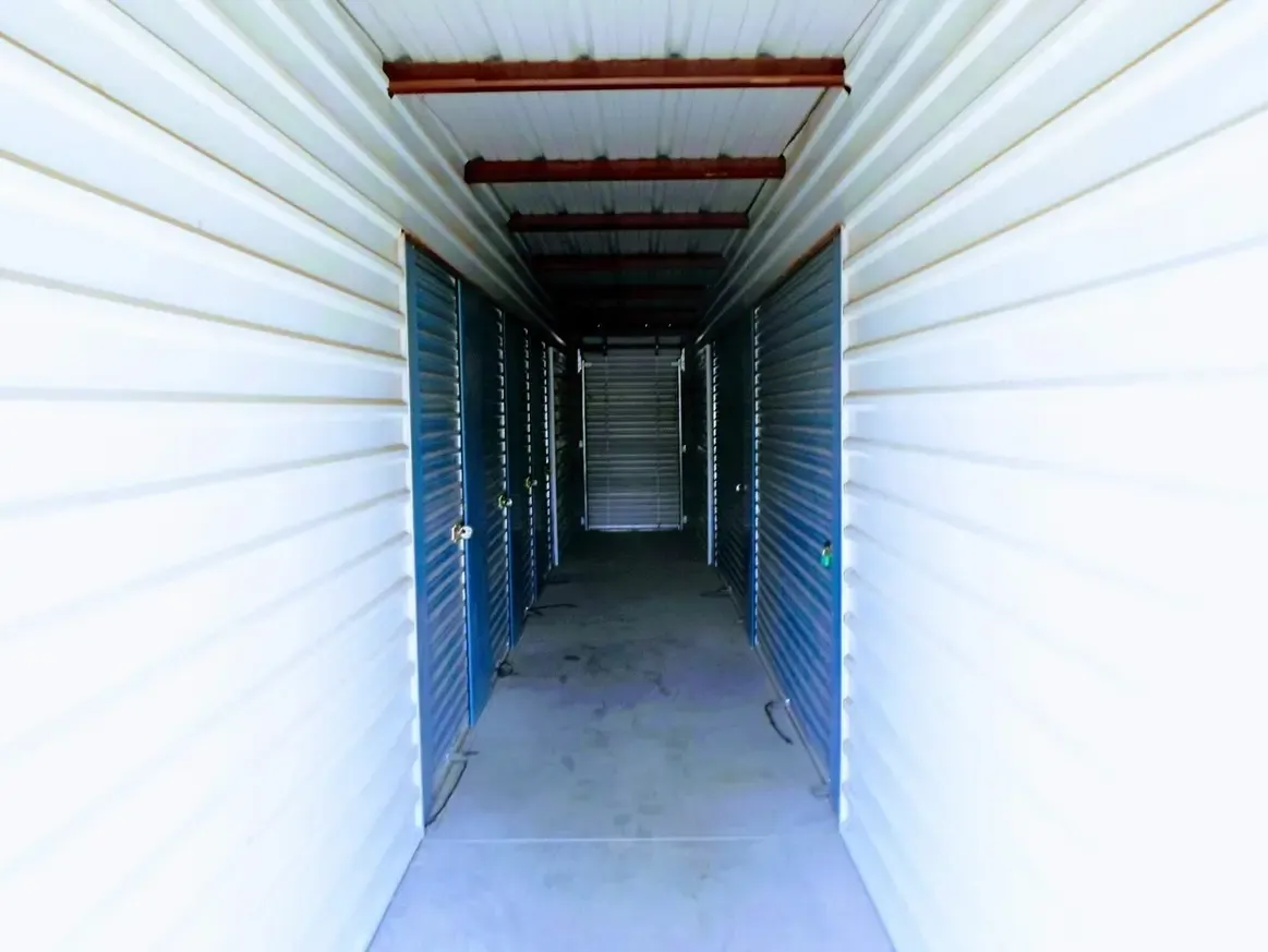 hall of indoor storage units