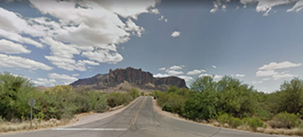 View of city and street in Arizona.